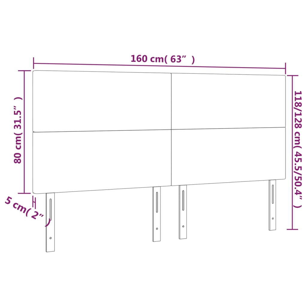 vidaXL Têtes de lit 4 pcs Gris foncé 80x5x78/88 cm Tissu