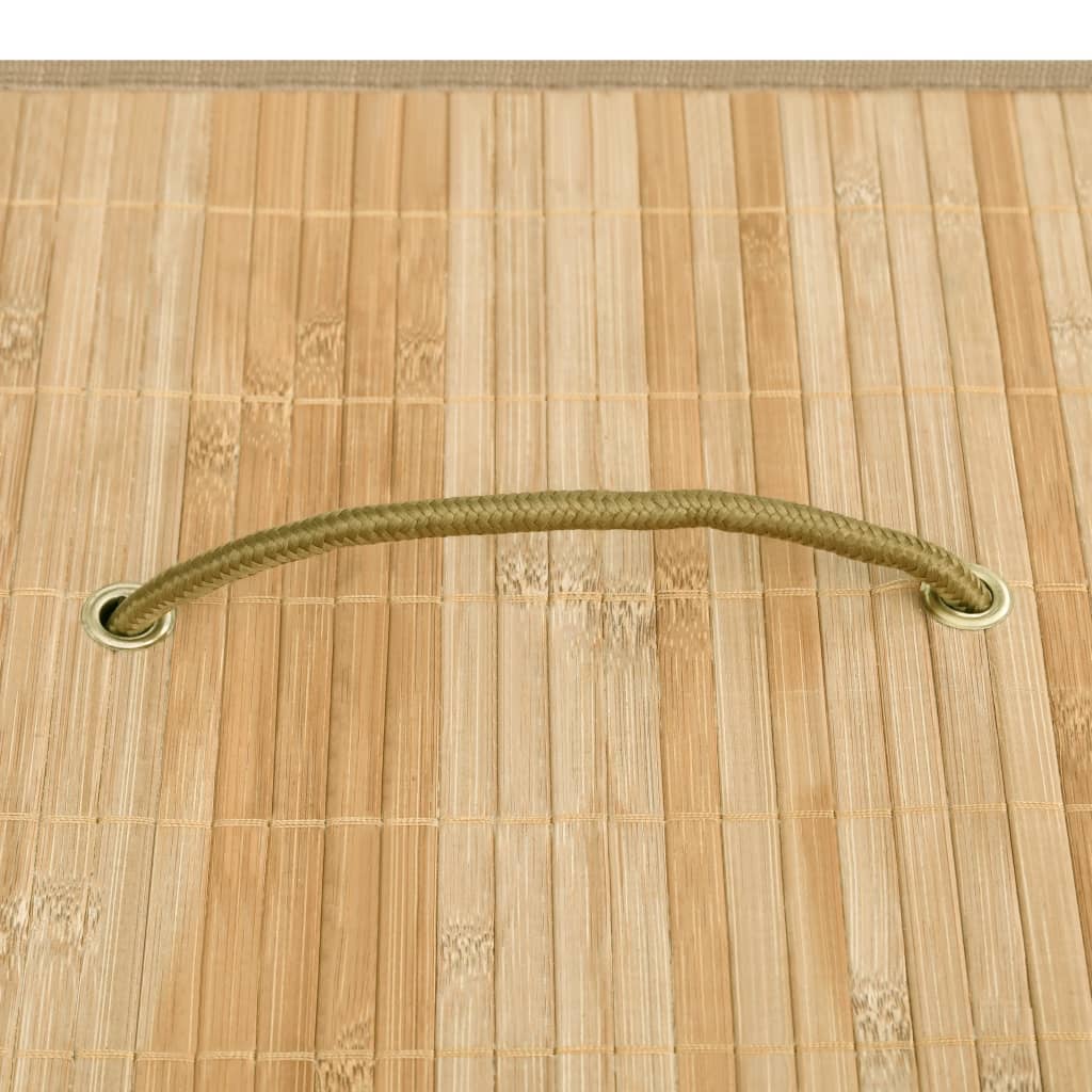 vidaXL Panier à linge avec 2 sections bambou 72 L