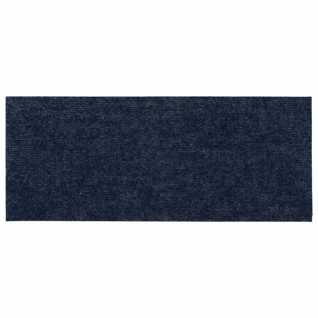 vidaXL Tapis d'escalier autocollants Rectangulaire 15 pcs 60x25cm Bleu