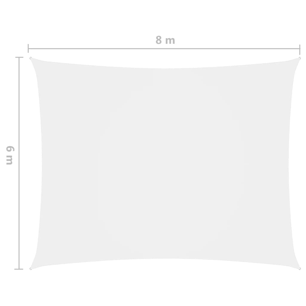 vidaXL Voile de parasol tissu oxford rectangulaire 6x8 m blanc
