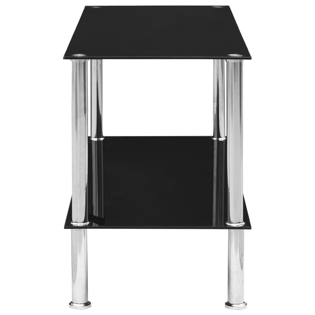 vidaXL Table basse Noir 110x43x60 cm Verre trempé