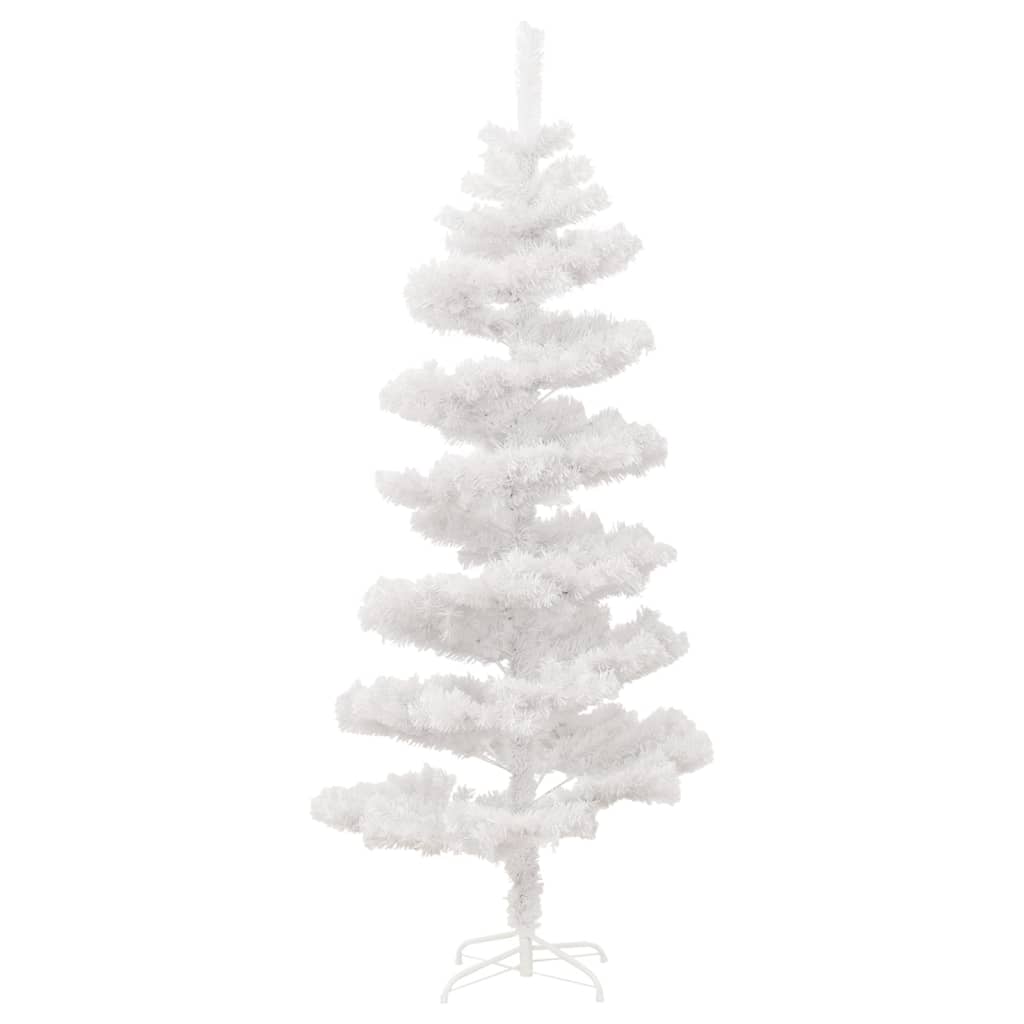 vidaXL Arbre de Noël hélicoïdal pré-éclairé et support blanc 180cm PVC