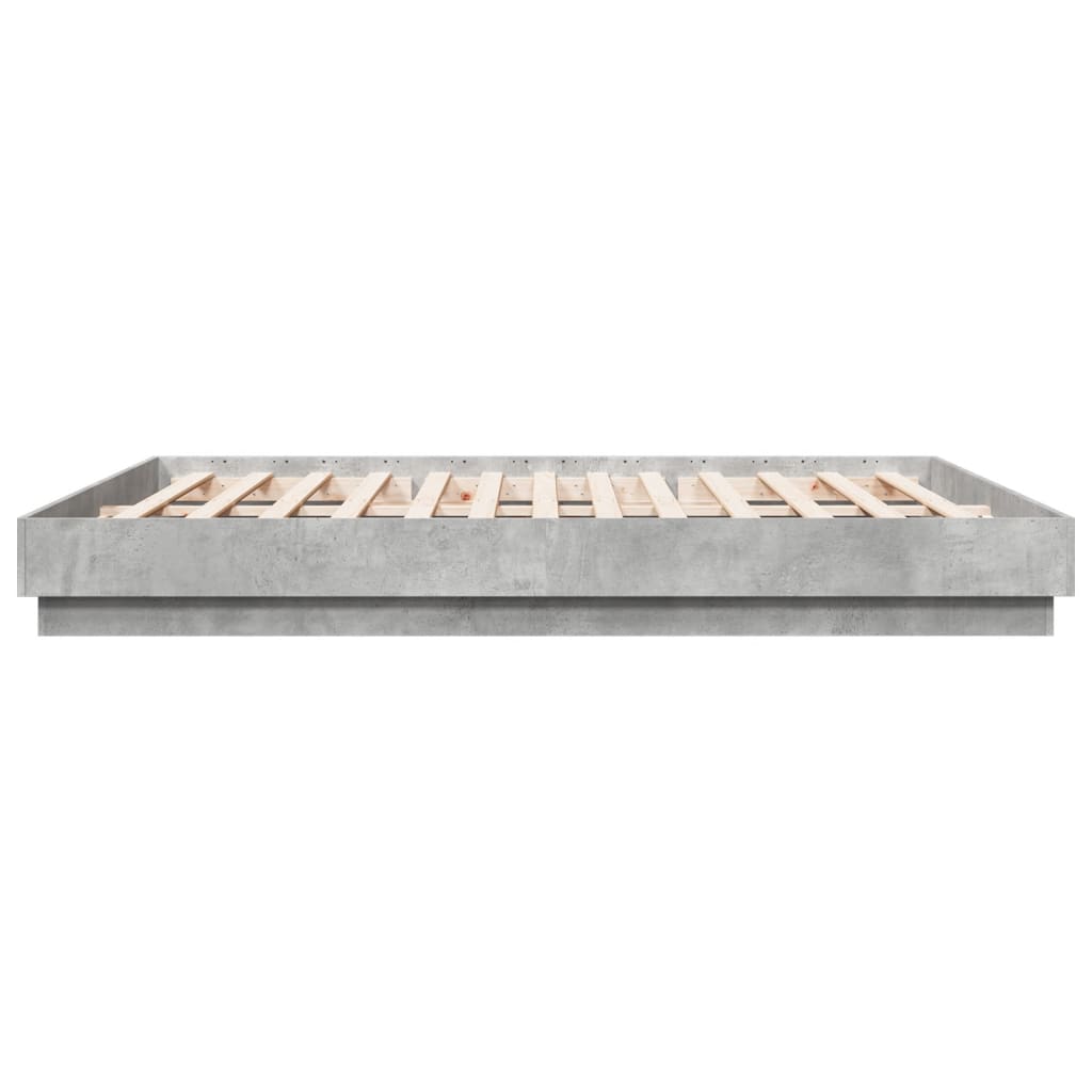 vidaXL Cadre de lit gris béton 200x200 cm bois d'ingénierie