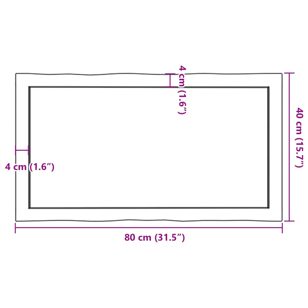 vidaXL Dessus de table bois massif traité bordure assortie