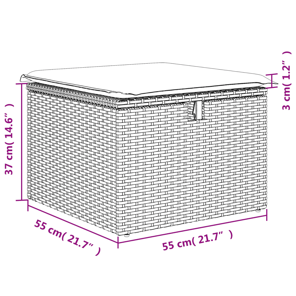 vidaXL Salon de jardin 7 pcs avec coussins noir résine tressée