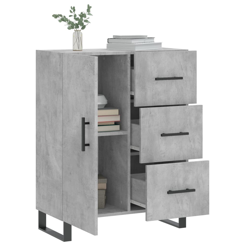 vidaXL Buffet gris béton 69,5x34x90 cm bois d'ingénierie