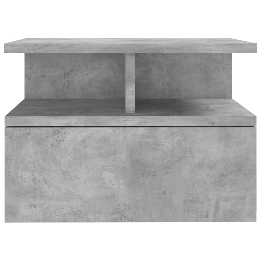vidaXL Table de chevet flottante Gris béton 40x31x27 cm Aggloméré