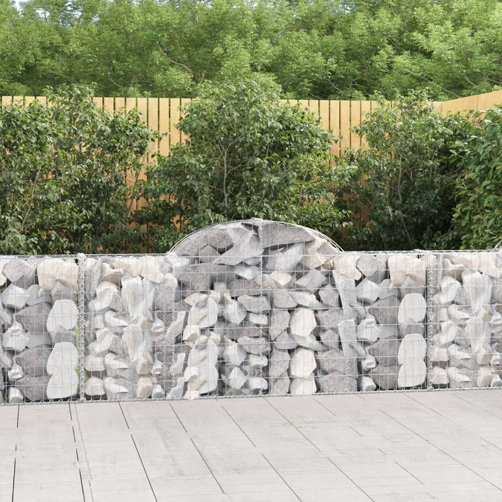 vidaXL Paniers à gabions arqués 6 pcs 200x30x80/100 cm Fer galvanisé