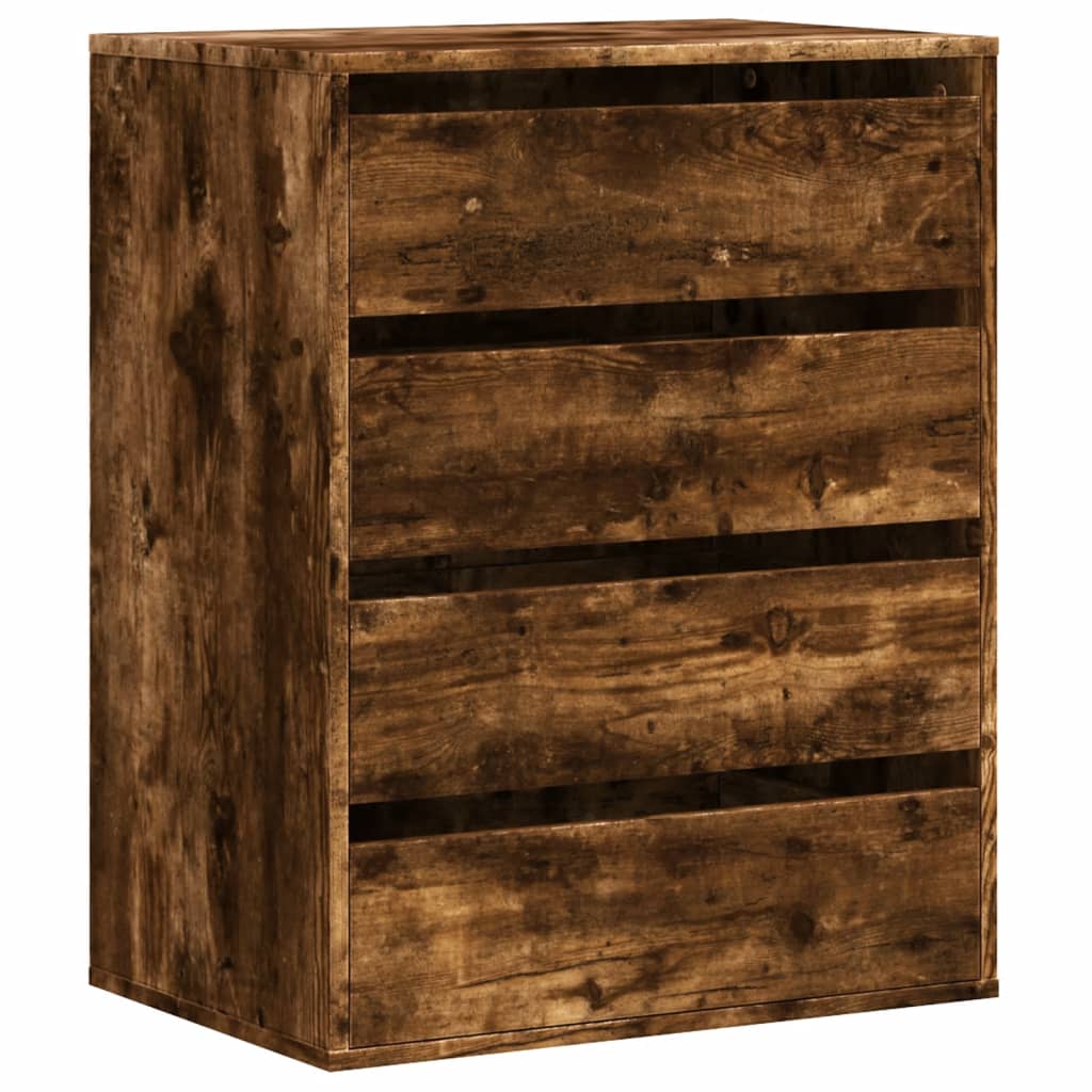 vidaXL Commode d'angle chêne fumé 60x41x76 cm bois d'ingénierie