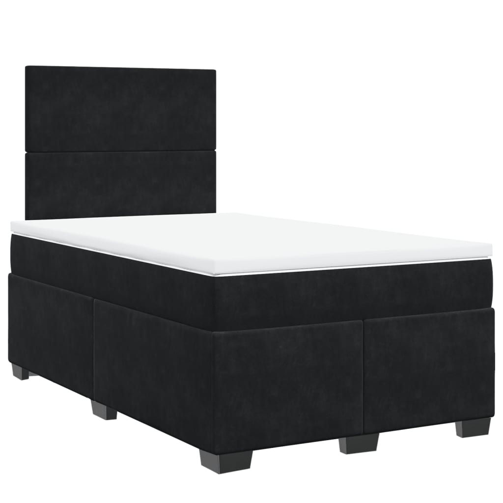 vidaXL Sommier à lattes de lit avec matelas noir 120x190 cm velours