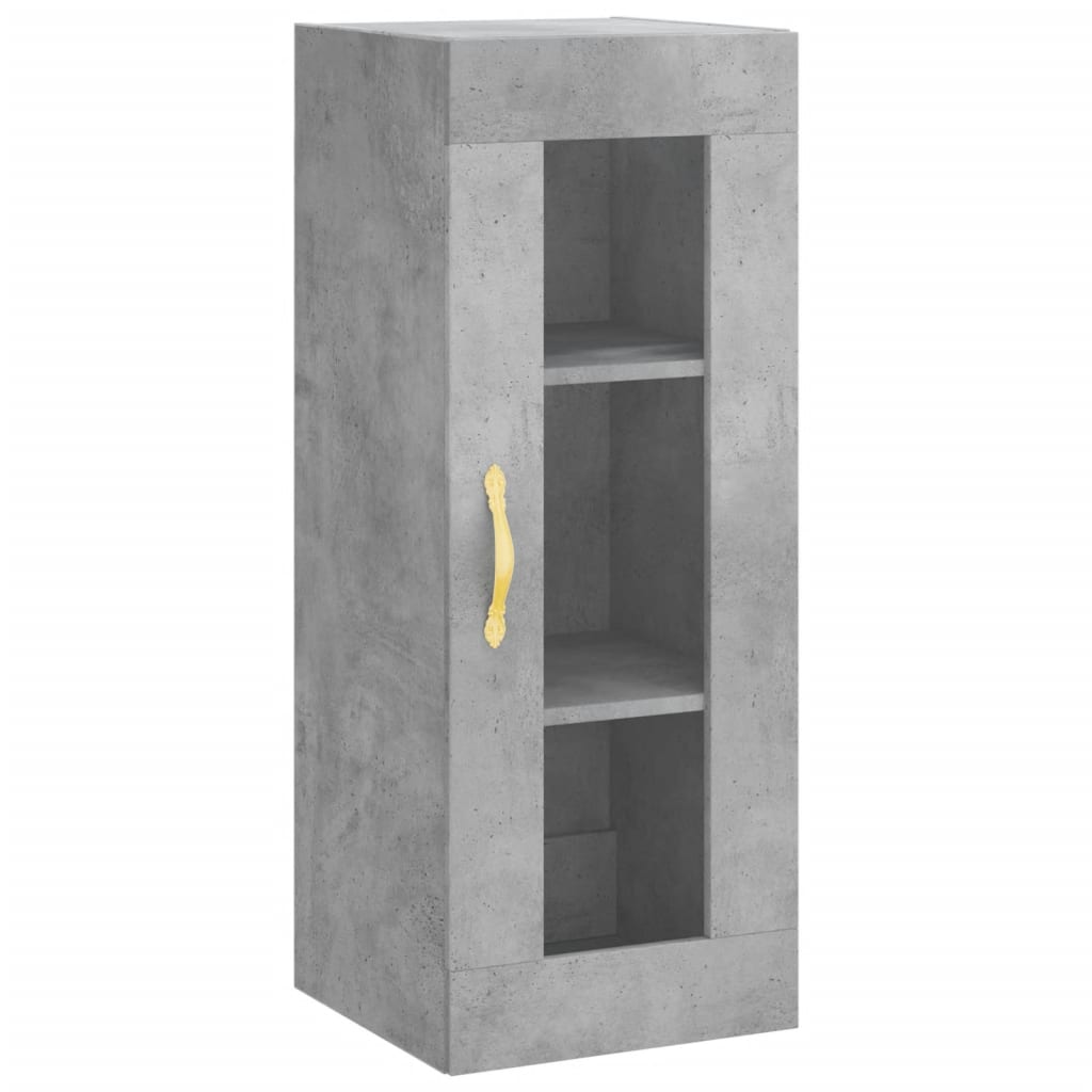 vidaXL Buffet haut Gris béton 34,5x34x180 cm Bois d'ingénierie