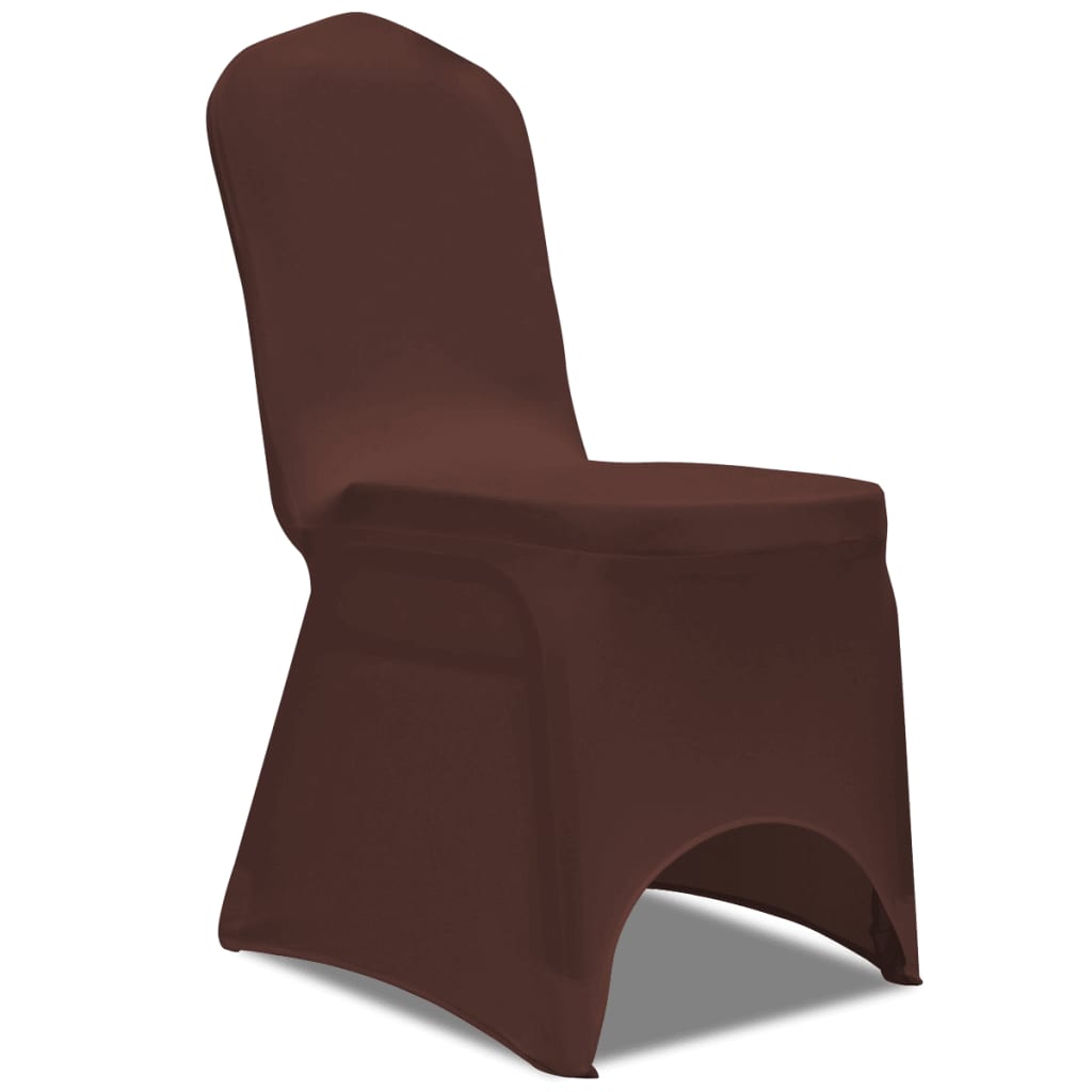 vidaXL Housse de chaise extensible 6 pcs marron
