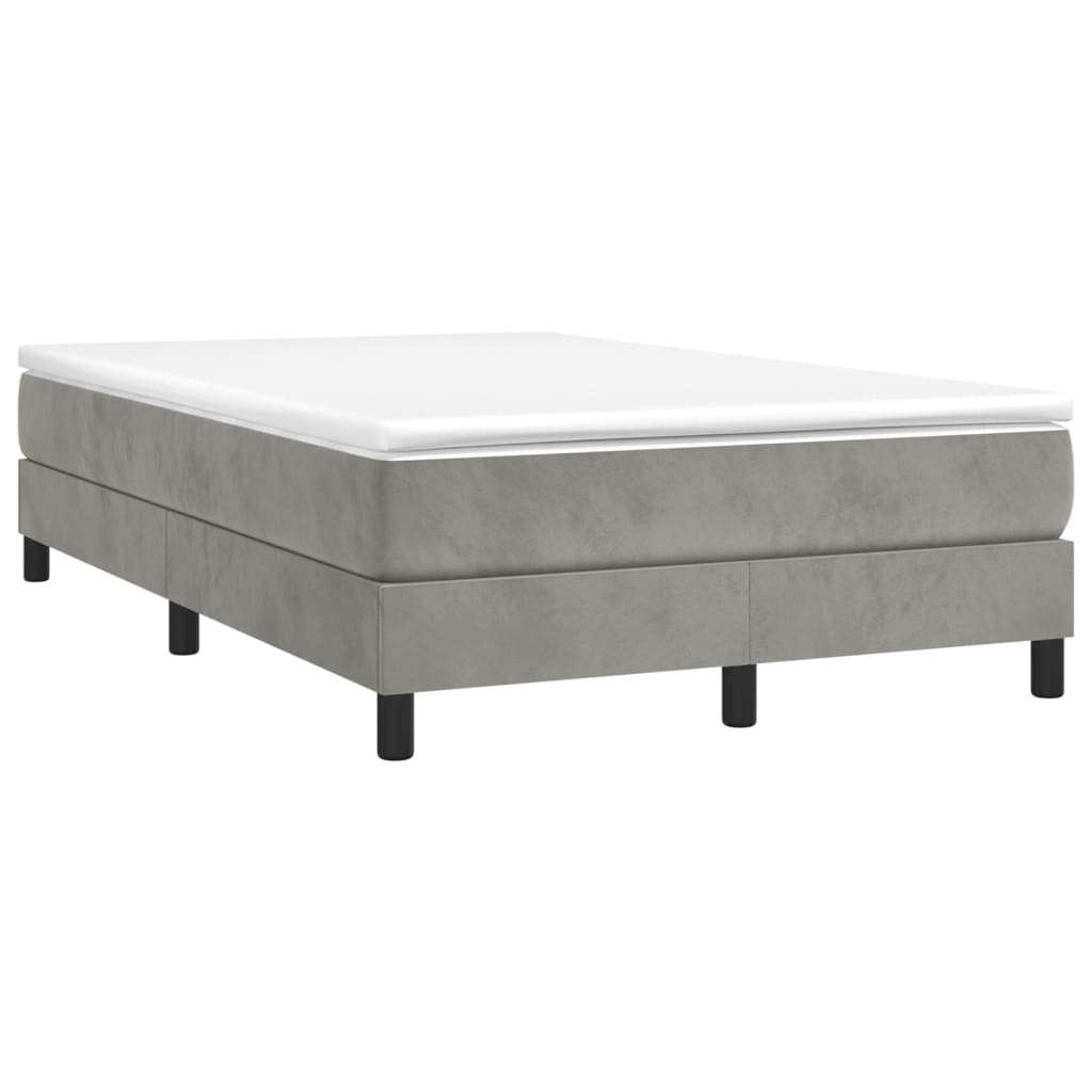 vidaXL Sommier à lattes de lit et matelas Gris clair 120x200cm Velours