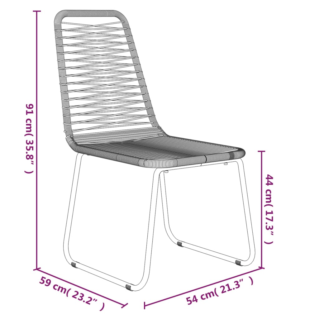 vidaXL Ensemble à manger de jardin 5 pcs Noir