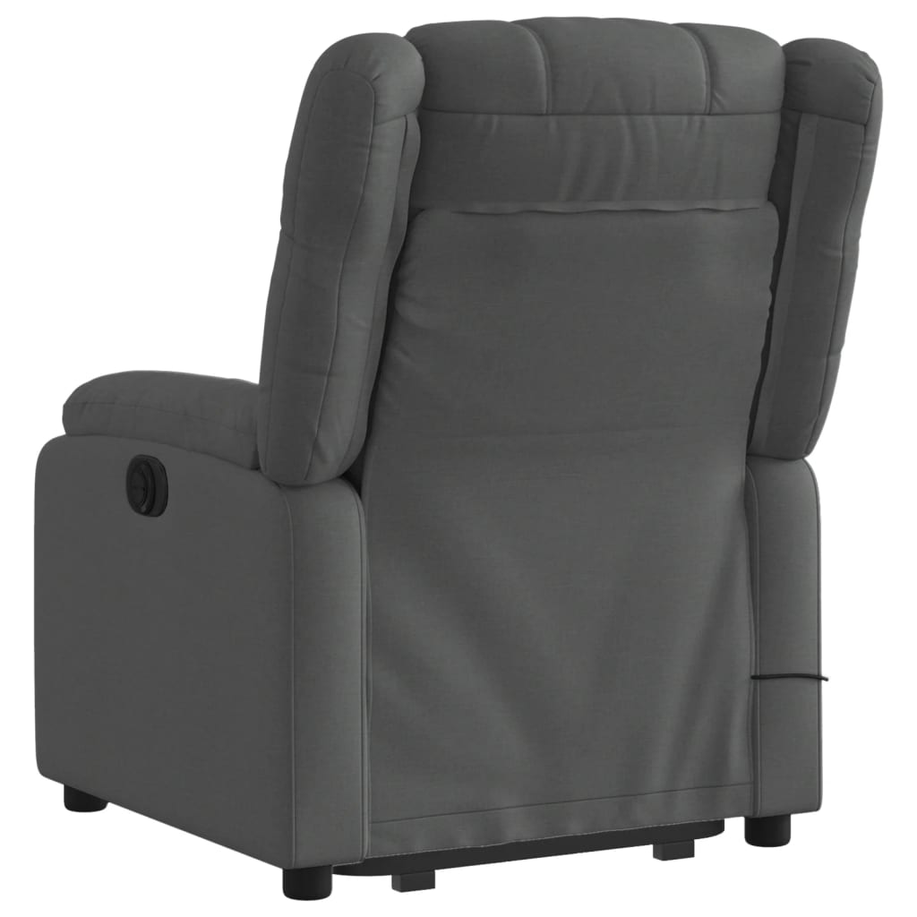 vidaXL Fauteuil inclinable de massage électrique Gris foncé Tissu