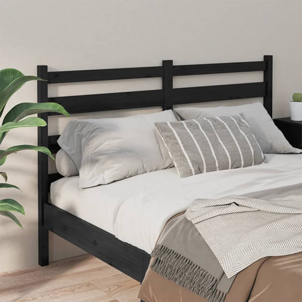 vidaXL Tête de lit Noir 206x4x100 cm Bois massif de pin