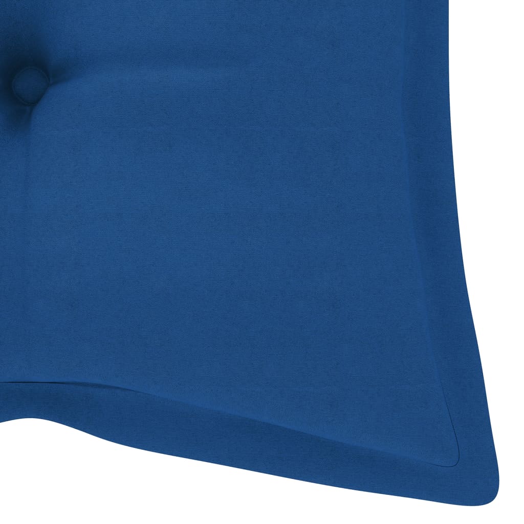 vidaXL Balancelle avec coussin bleu 170 cm Bois de teck solide