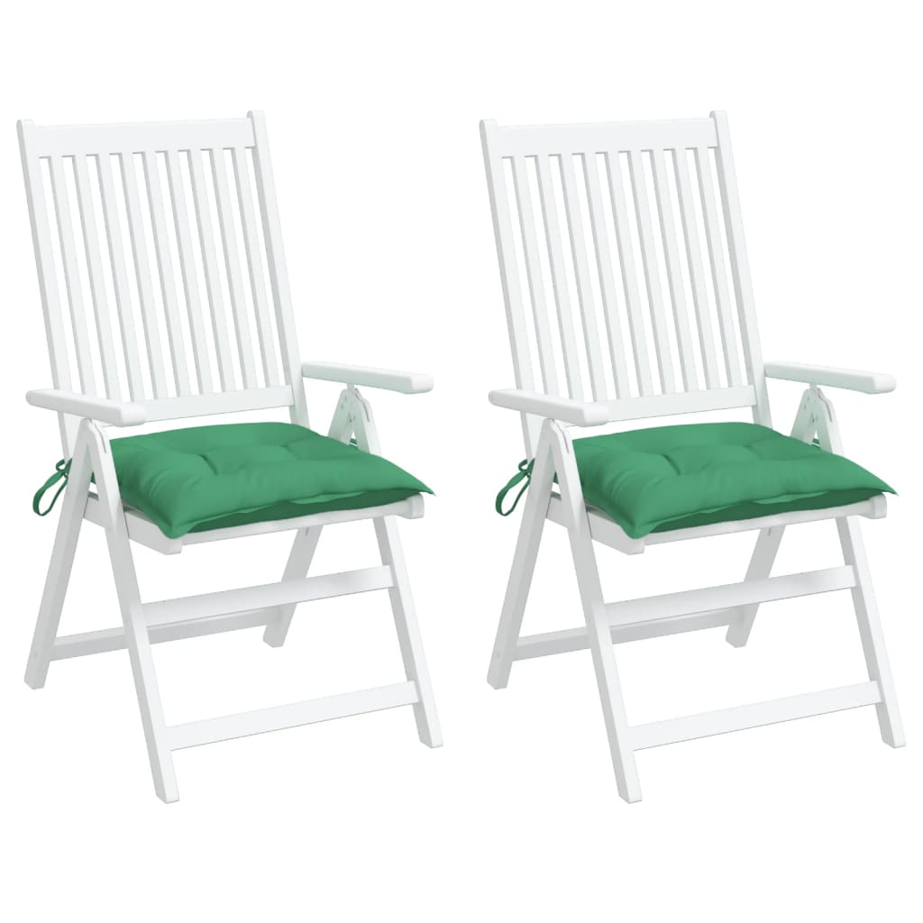vidaXL Coussins de chaise lot de 2 vert 40x40x7 cm tissu oxford