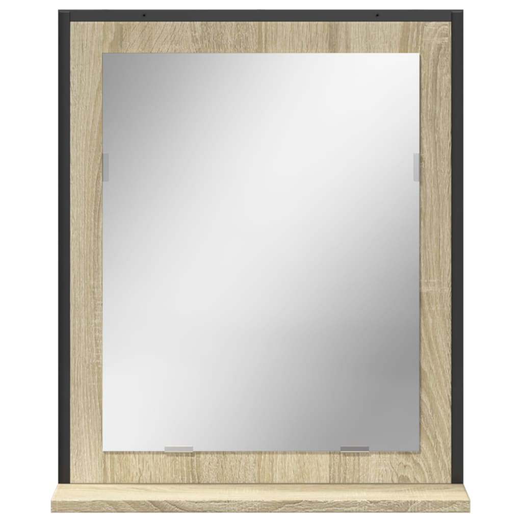 vidaXL Miroir de salle de bain et étagère chêne sonoma bois ingénierie