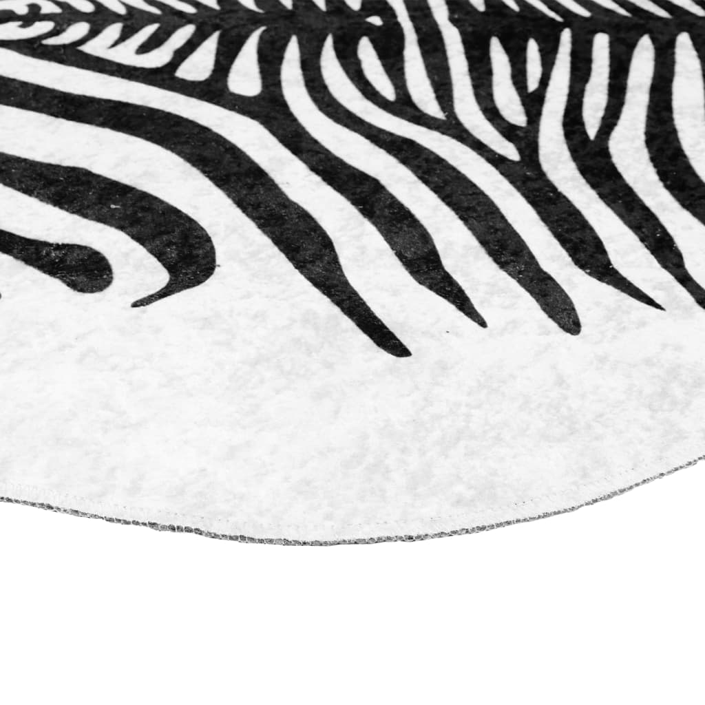 vidaXL Tapis noir et blanc 120x170 cm motif zèbre lavable antidérapant