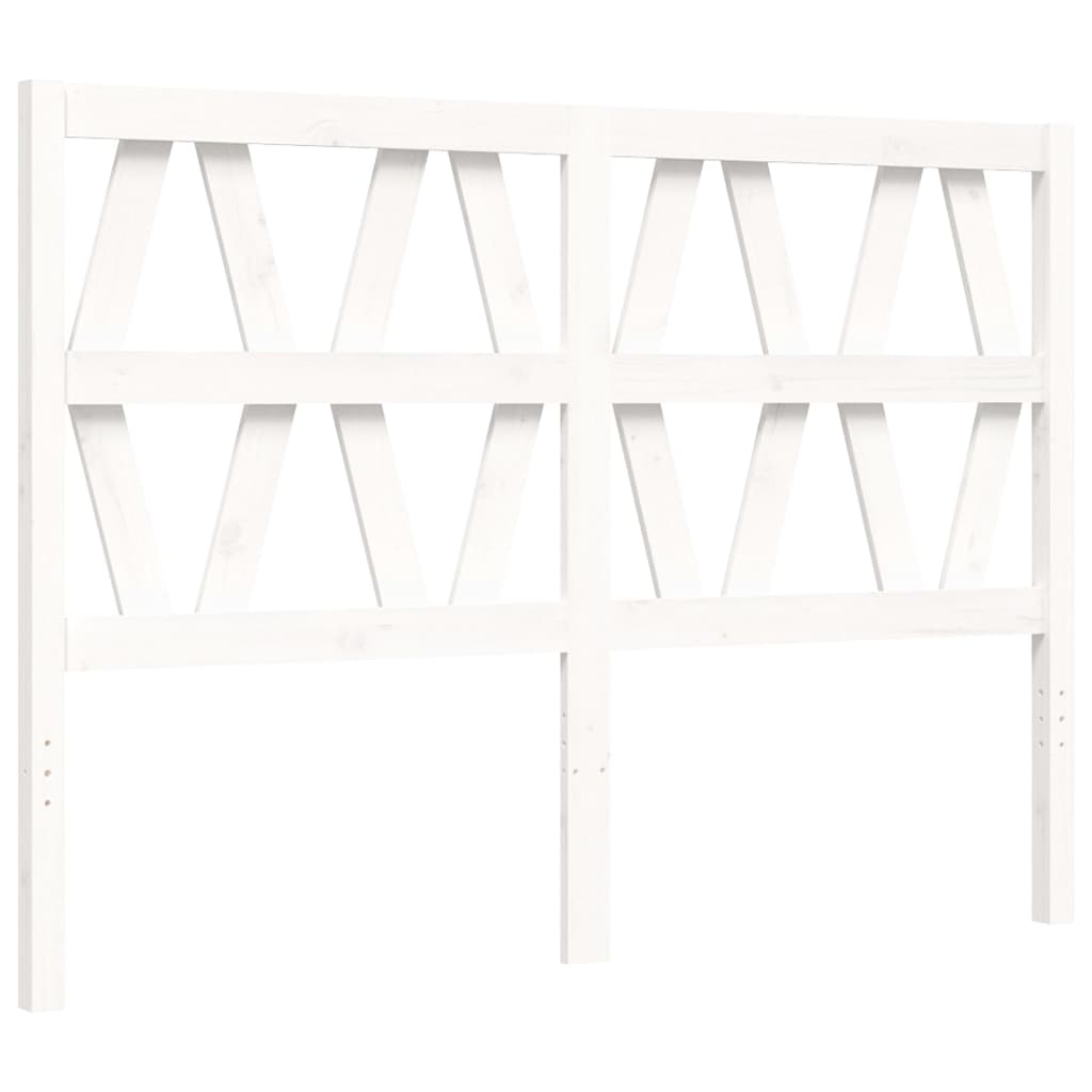 vidaXL Cadre de lit sans matelas blanc bois massif