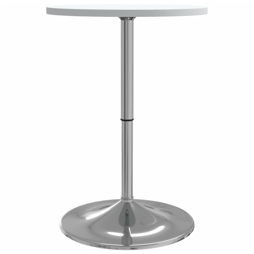 vidaXL Table de bar blanc 50x50x90cm bois d'ingénierie et acier chromé
