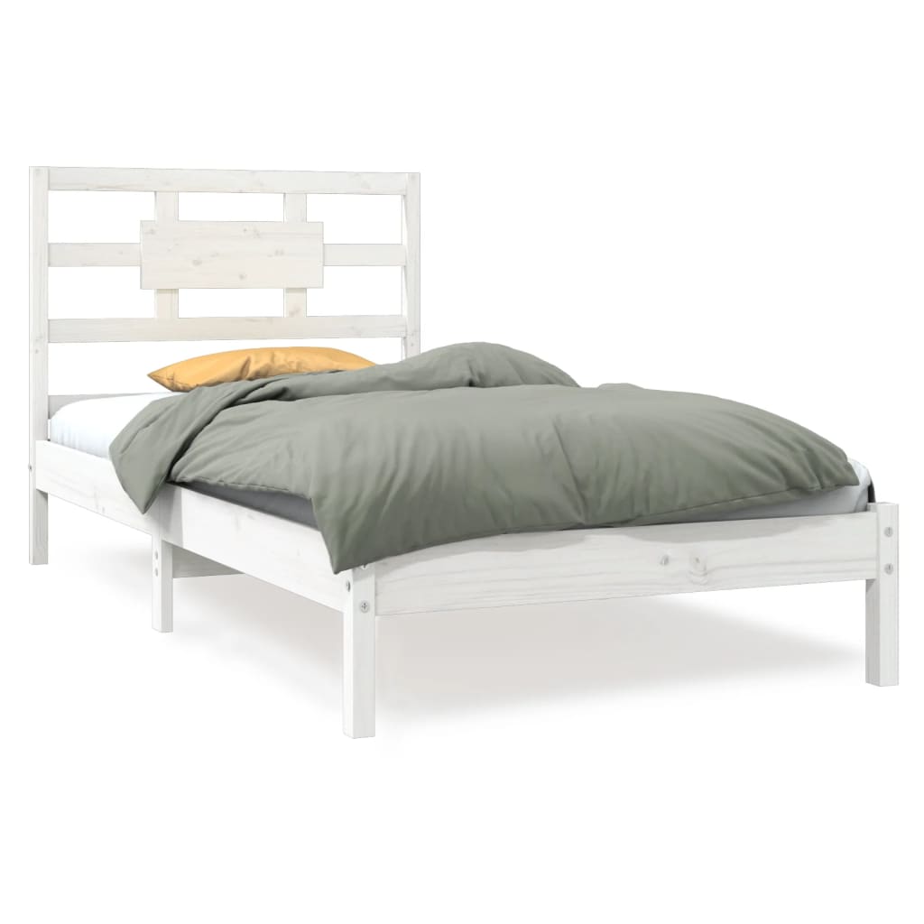 vidaXL Cadre de lit sans matelas blanc 90x200 cm bois massif