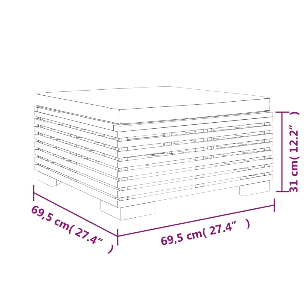 vidaXL Salon de jardin 2 pcs Bois de teck massif