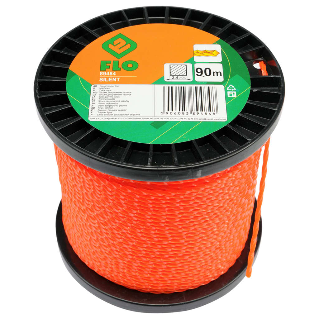FLO Fil de coupe-herbe Silent 2,4 mm 90 m Orange