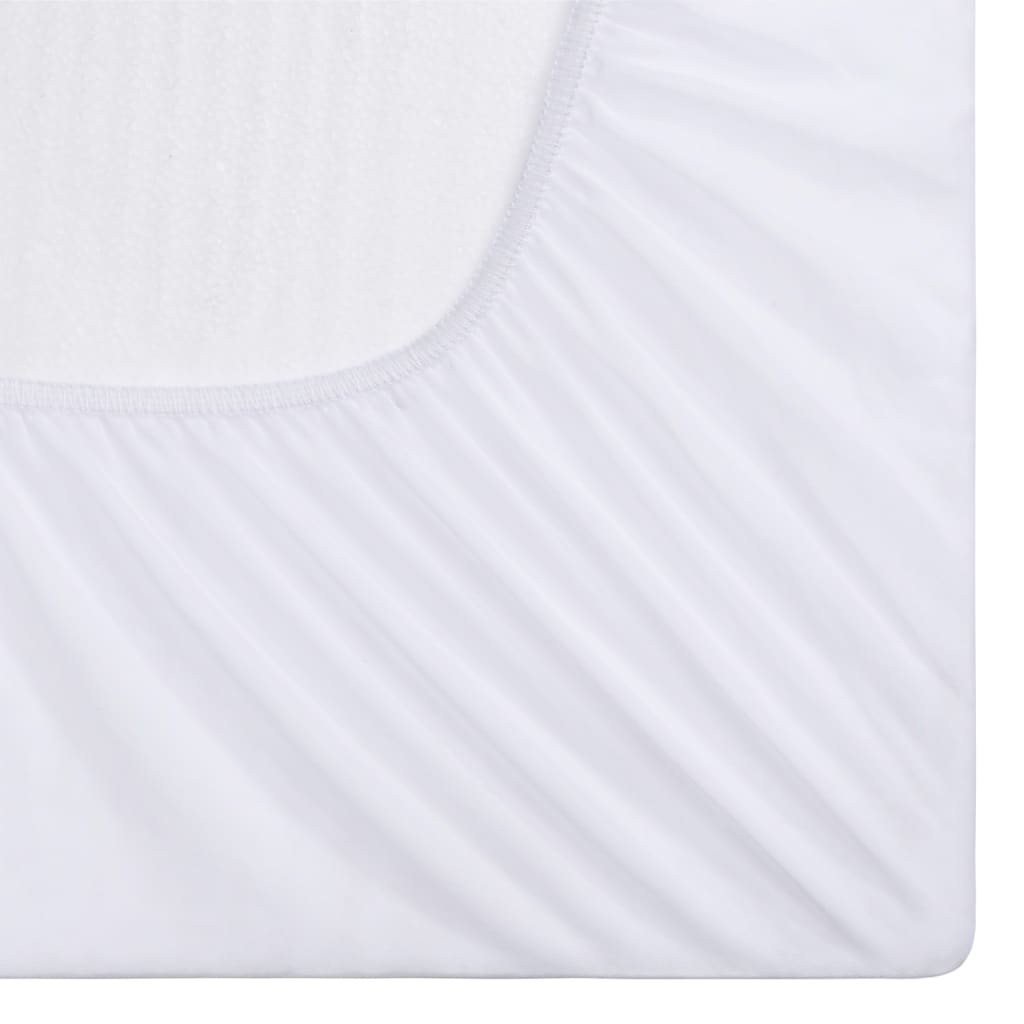vidaXL Draps-housses imperméables 2 pcs Coton 140x200 cm Blanc
