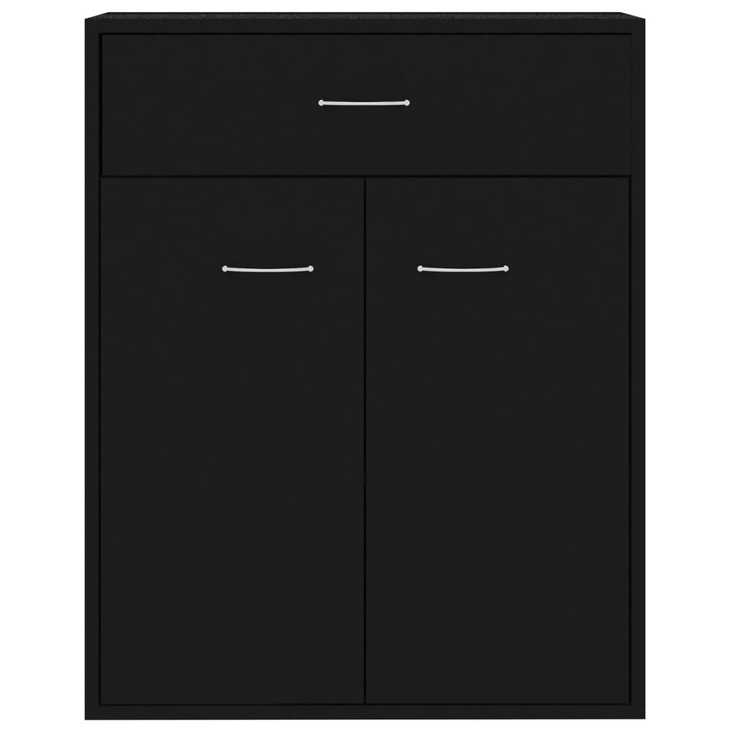 vidaXL Buffet noir 60x30x75 cm bois d'ingénierie