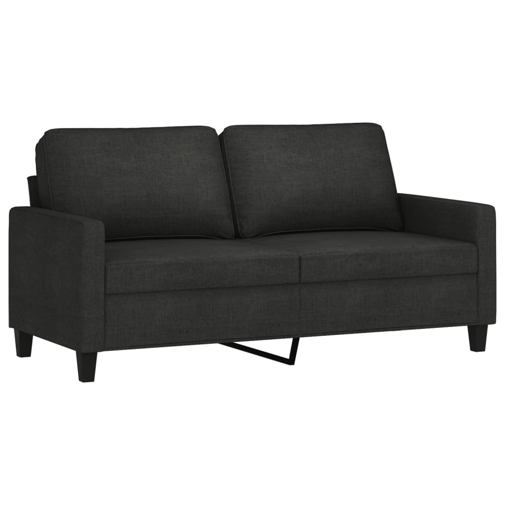 vidaXL Ensemble de canapés 2 pcs avec coussins Noir Tissu