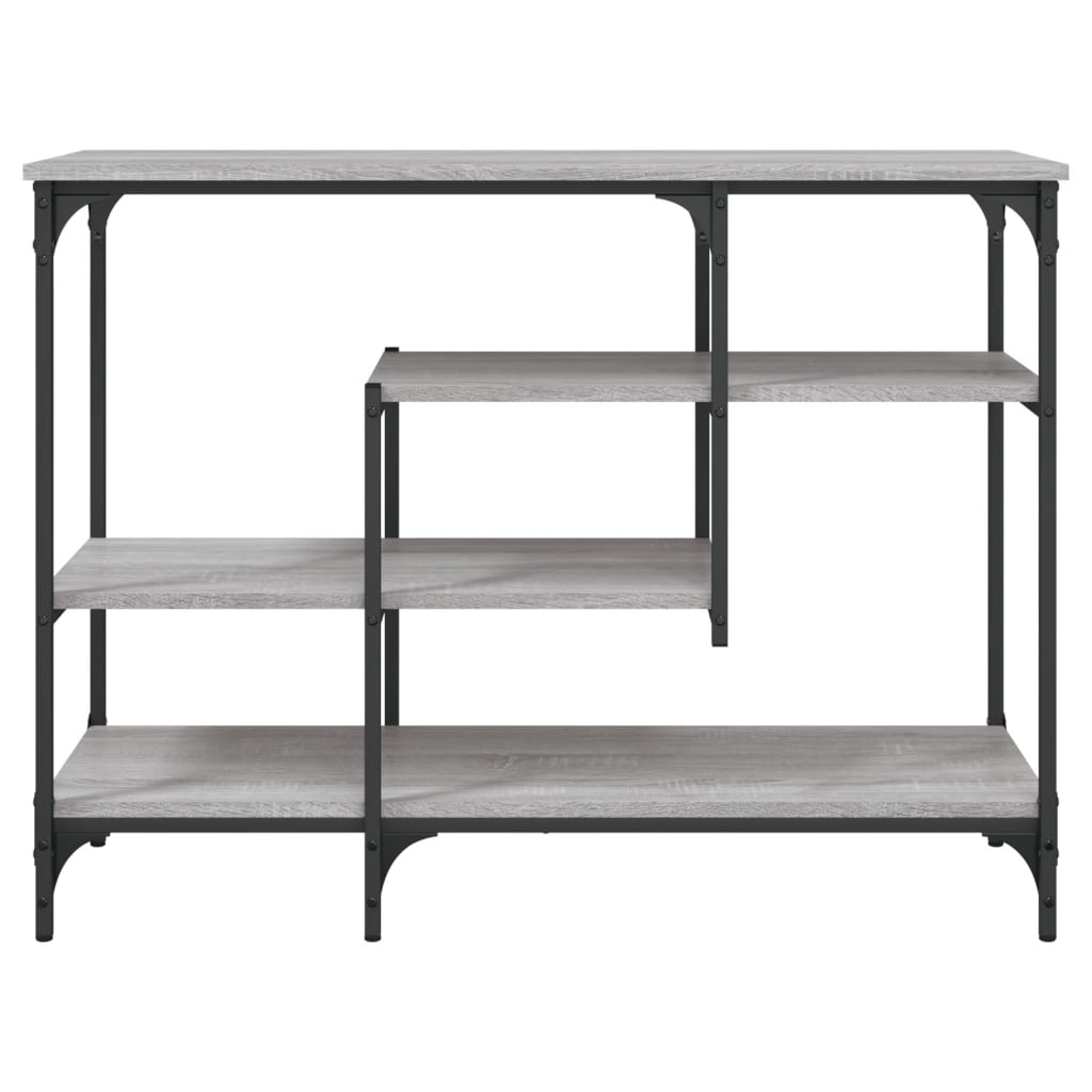 vidaXL Table console avec étagères sonoma gris 100x35x75 cm