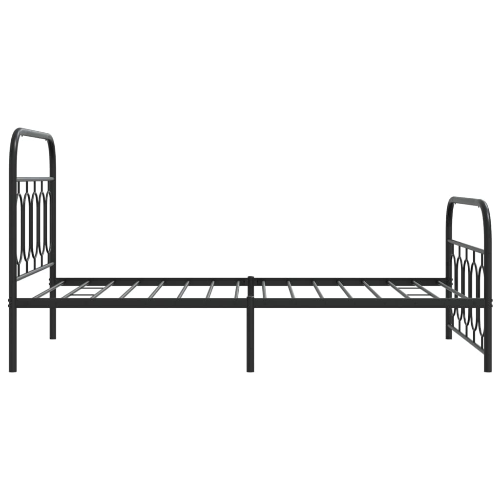 vidaXL Cadre de lit métal sans matelas et pied de lit noir 100x200 cm