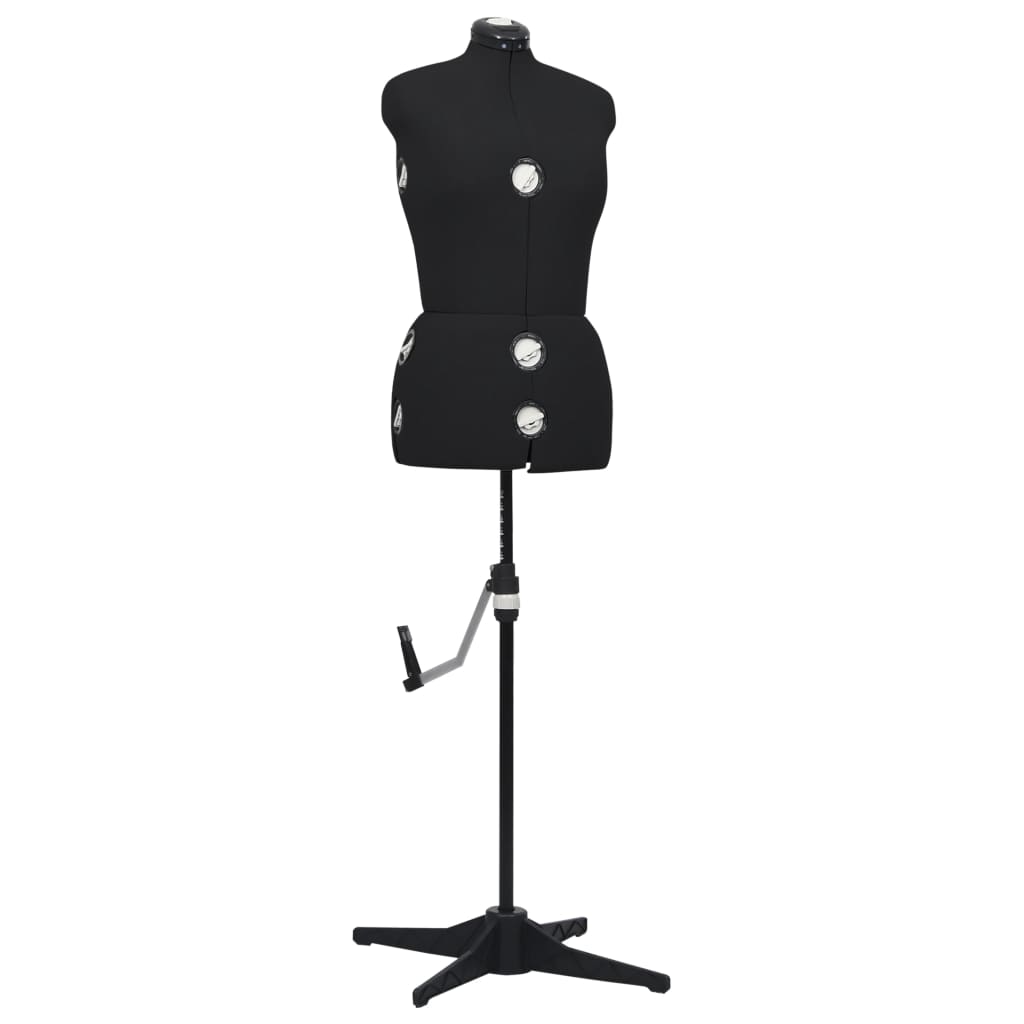 vidaXL Mannequin de robe ajustable pour femme Noir M Taille 40-46