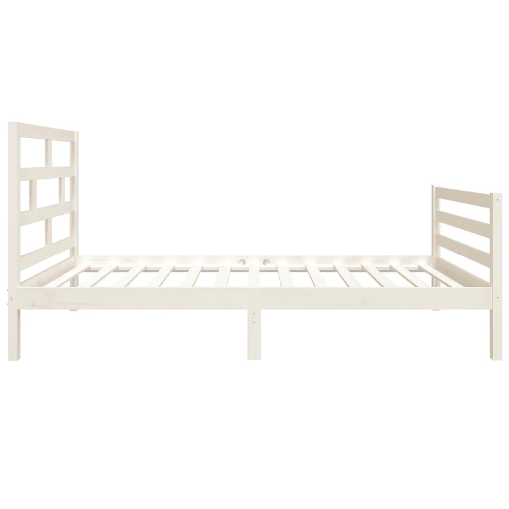 vidaXL Cadre de lit Blanc 90x190 cm Simple Bois massif