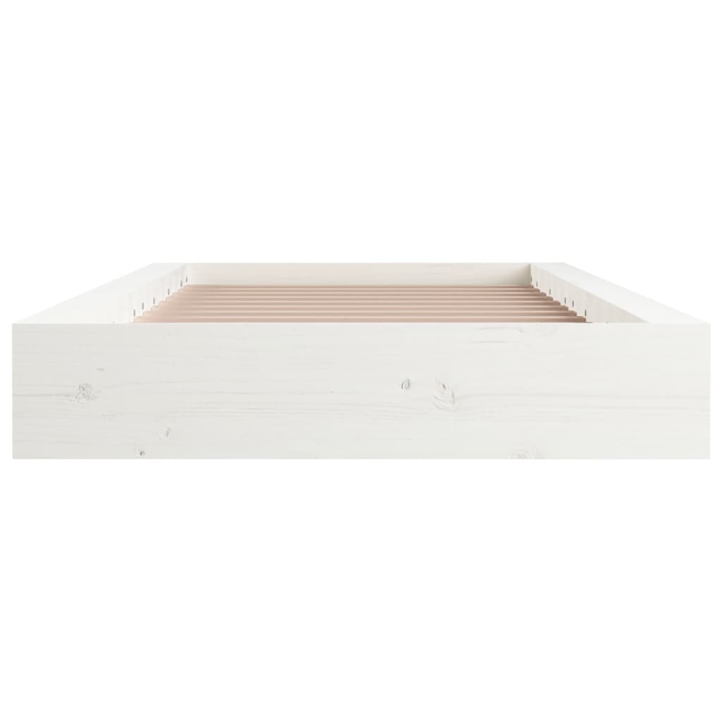 vidaXL Cadre de lit sans matelas blanc 75x190 cm bois massif