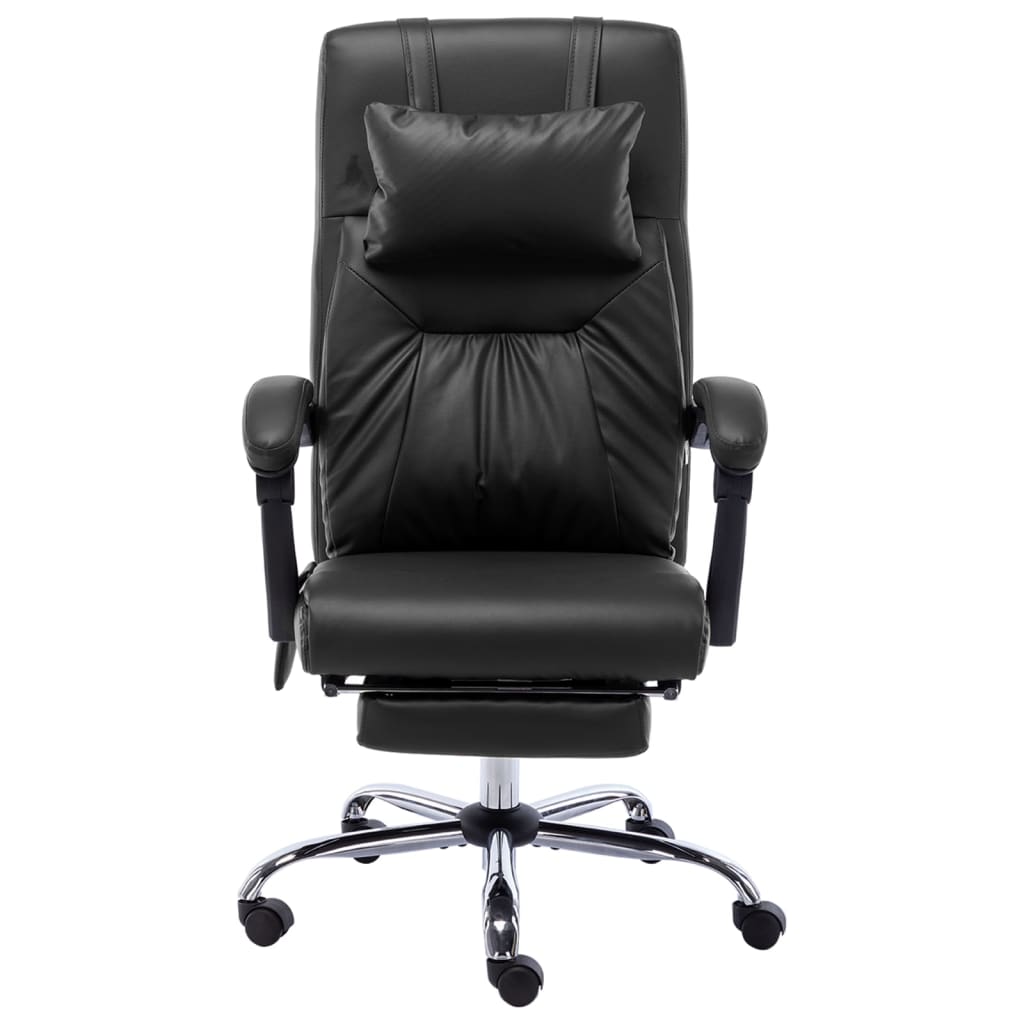 vidaXL Chaise de bureau de massage Noir Similicuir