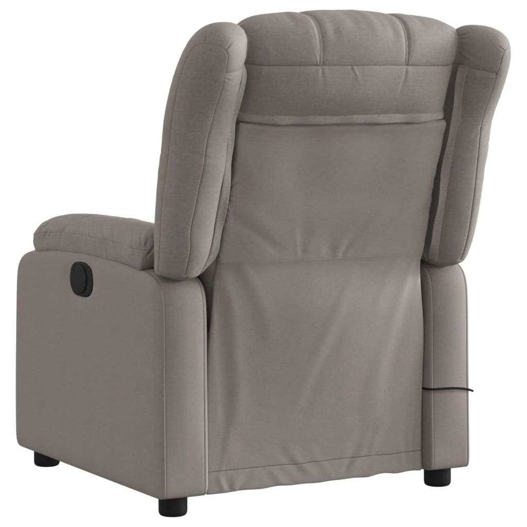 vidaXL Fauteuil de massage inclinable électrique Taupe Tissu