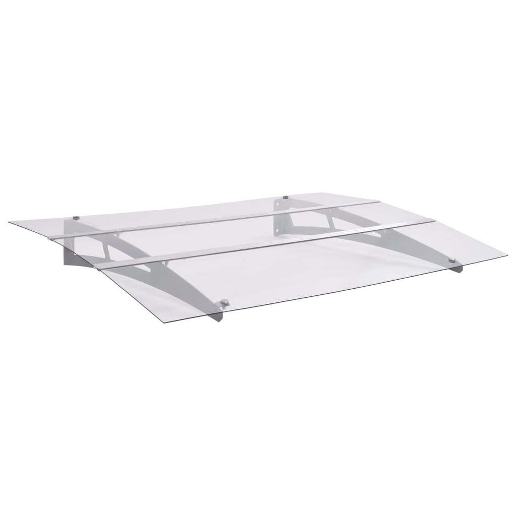 vidaXL Auvent de porte argenté et transparent 120x90 cm polycarbonate