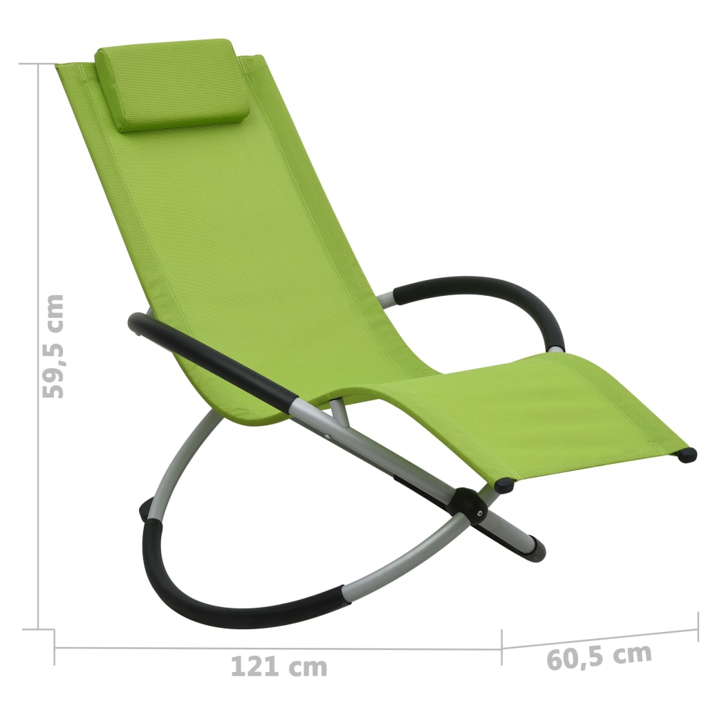 vidaXL Chaise longue pour enfants Acier Vert