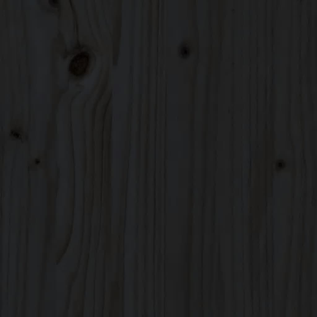 vidaXL Cadre de lit Noir Bois de pin massif 160x200 cm