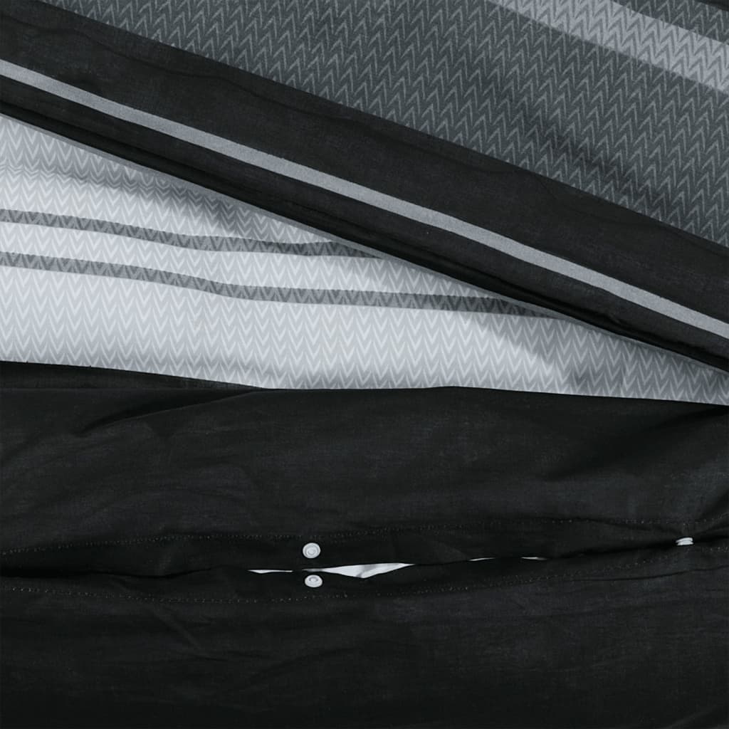 vidaXL Ensemble de housse de couette noir et blanc 225x220 cm Coton
