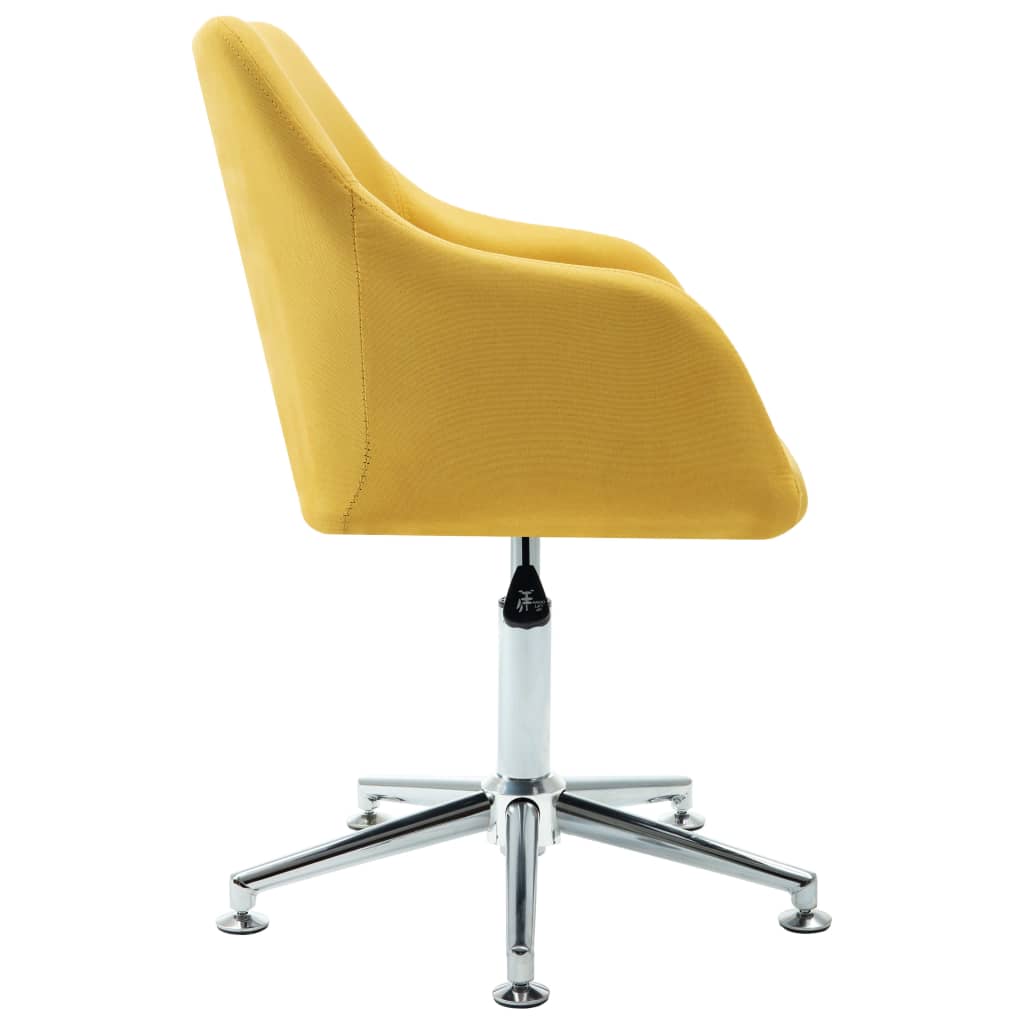 vidaXL Chaise pivotante à manger jaune tissu