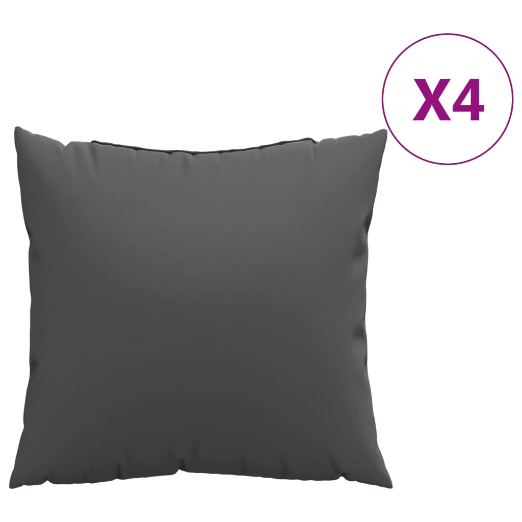 vidaXL Coussins décoratifs lot de 4 anthracite 40x40 cm tissu