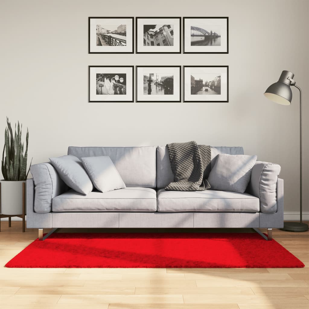 vidaXL Tapis OVIEDO à poils courts rouge 80x150 cm