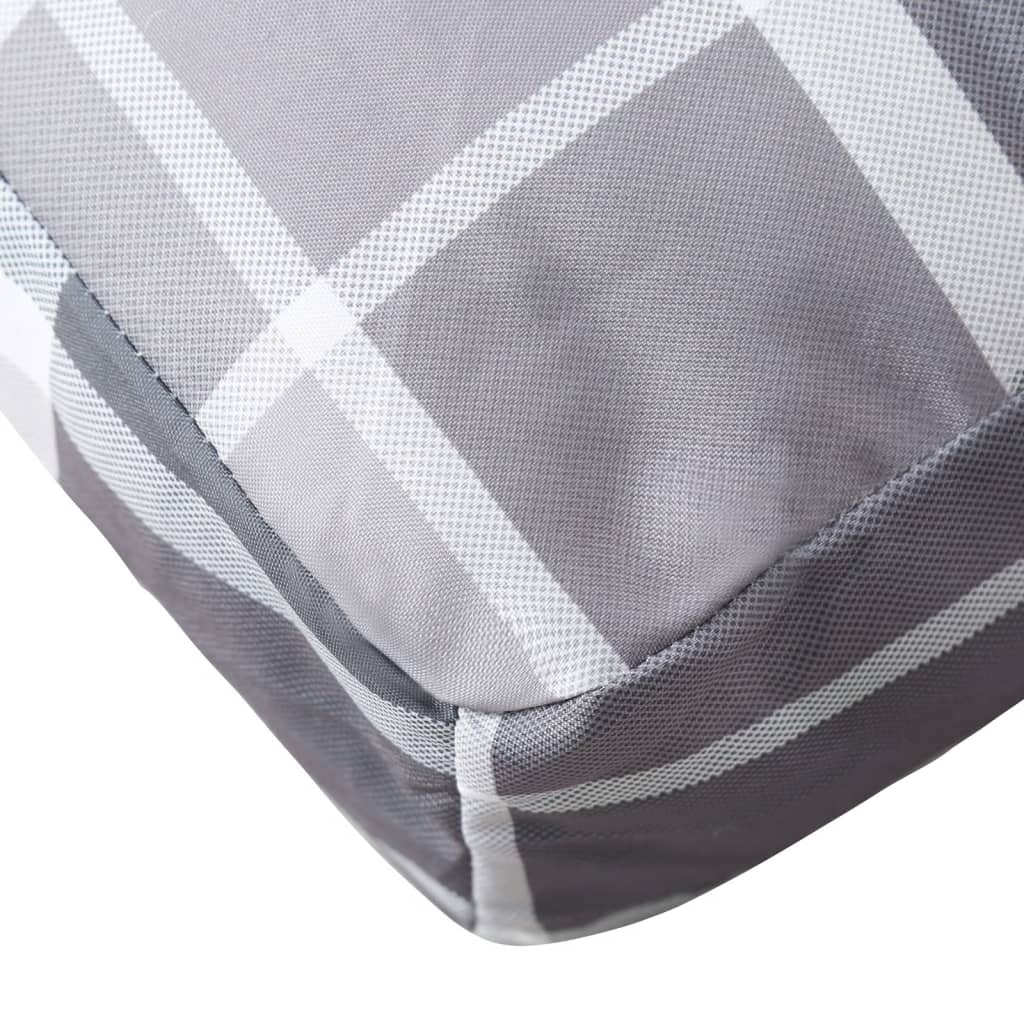 vidaXL Coussin de palette motif à carreaux gris 120x40x12 cm tissu