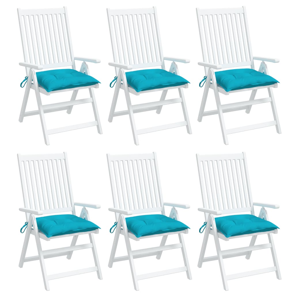 vidaXL Coussins de chaise lot de 6 turquoise 50x50x7 cm tissu oxford