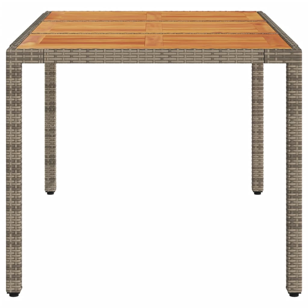 vidaXL Table de jardin 150x90x75 cm Acacia et résine tressée Gris