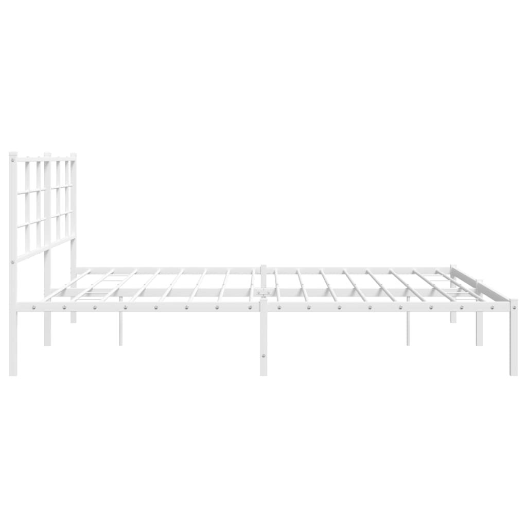 vidaXL Cadre de lit métal sans matelas et tête de lit blanc 193x203 cm